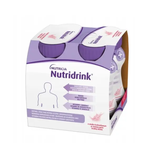 NUTRIDRINK SMAK TRUSKAWKOWY PŁYN 4 X 125 ML 