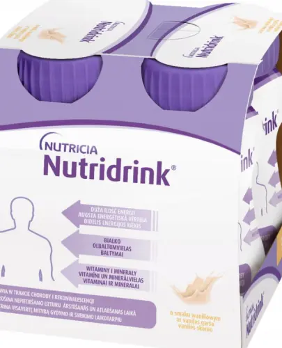 NUTRIDRINK SMAK WANILIOWY PŁYN ODŻYWCZY 4 X 125 ML 