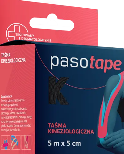 PASOTAPE TAŚMA KINEZJOLOGICZNA CZARNA 5cm x 5m