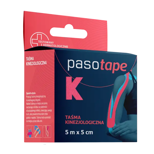 PASOTAPE TAŚMA KINEZJOLOGICZNA RÓŻOWA 5cm x 5m 