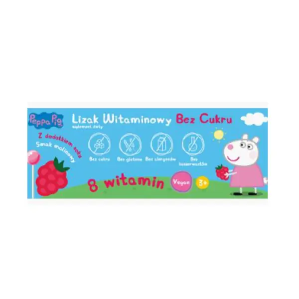 PEPPA PIG Lizak witaminowy 8 witamin mix smak 1 szt. 