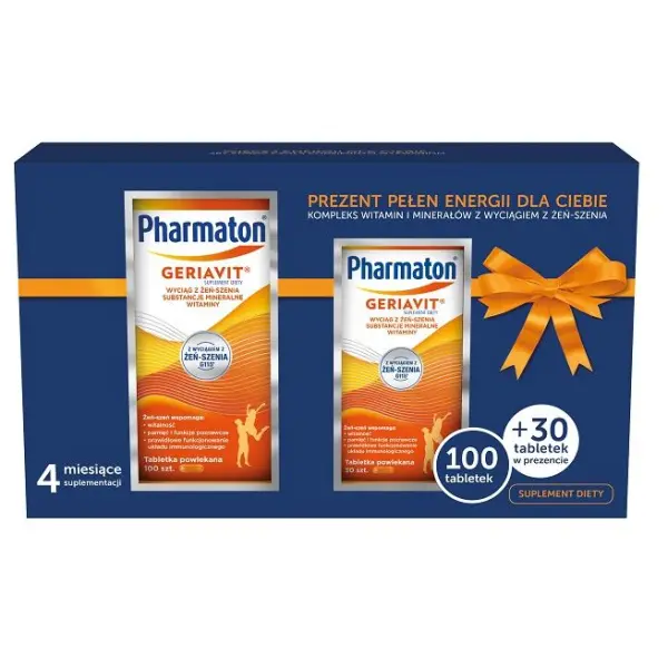 Pharmaton Geriavit Zestaw, 100 tabletek + 30 tabletek