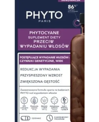 PHYTO PHYTOCYANE Suplement przeciw wypadaniu włosów 84 kaps.