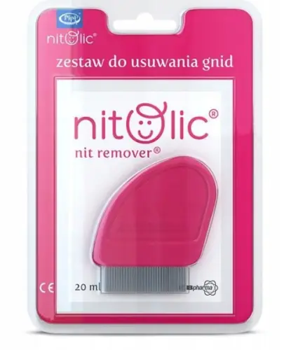 Pipi Nitolic, zestaw do usuwania gnid, 20ml + grzebień