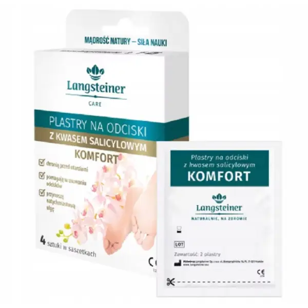 LANGSTEINER KOMFORT PLASTRY NA ODCISKI Z KWASEM SALICYLOWYM 4 SZTUKI 