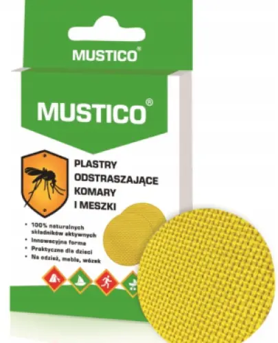 PLASTRY ODSTRASZAJĄCE KOMARY I MESZKI 12 SZT. MUSTICO