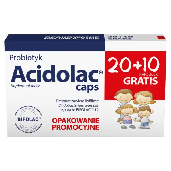  ACIDOLAC UZUPEŁNIENIE MIKROBIOTY JELITOWEJ 30 KAPSUŁEK