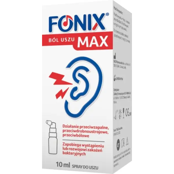 FONIX MAX SPRAY DO USZU PRZECIWZAPALNY PRZECIWBÓLOWY 10ML
