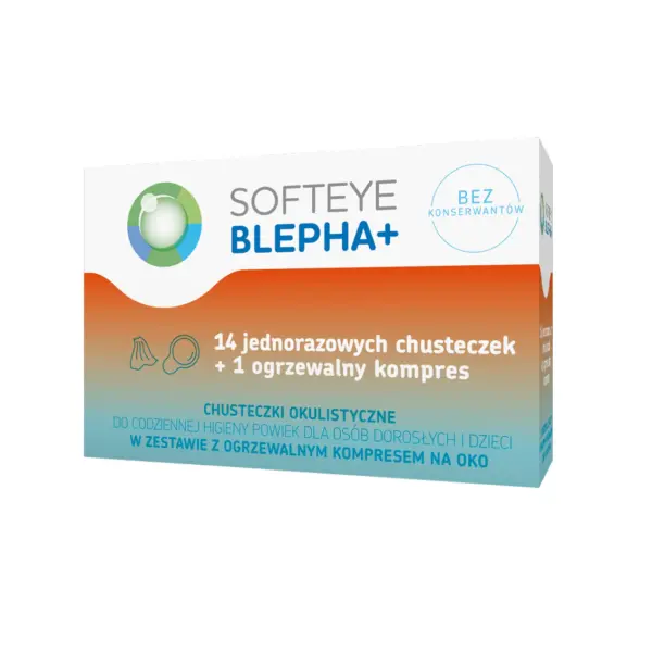 SOFTEYE BLEPHA+ CHUSTECZKI OKULISTYCZNE 14SZT + OGRZEWANY KOMPRES 