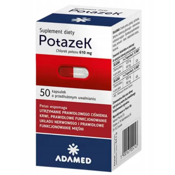 POTAZEK potas 50 kaps. o przedłużonym uwalnianiu