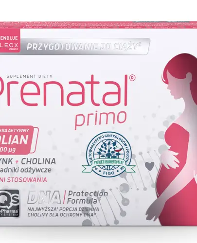 PRENATAL PRIMO ZESTAW WITAMIN I MINERAŁÓW DLA KOBIET PLANUJĄCYCH CIĄŻĘ 30 KAPSUŁ