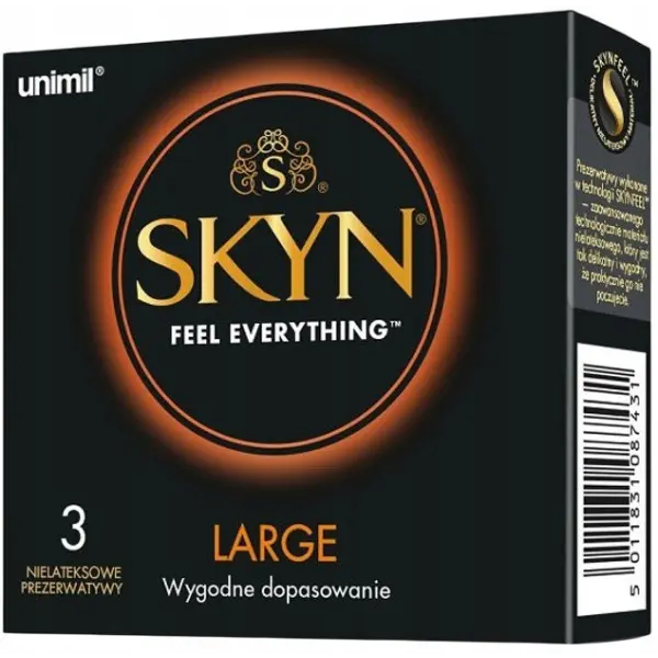 PREZERWATYWY SKYN LARGE KING SIZE NIELATEKSOWE 3 SZT.