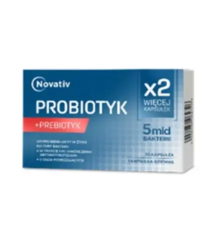 PROBIOTYK + PREBIOTYK 5 mld bakterii 20 kaps. NOVATIV