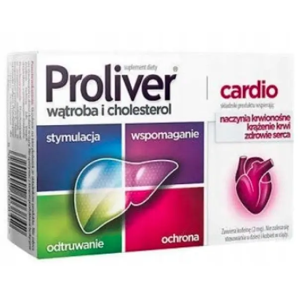 PROLIVER CARDIO WĄTROBA I CHOLESTEROL NA ZDROWE SERCE 30 TABLETEK