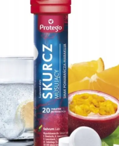 PROTEGO SKURCZ POMARAŃCZA MARAKUJA 20 TABLETEK MUSUJĄCYCH 