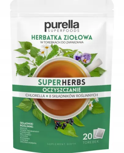 PURELLA SUPERHERBS HERBATKA ZIOŁOWA OCZYSZCZENIE 20 TOREBEK