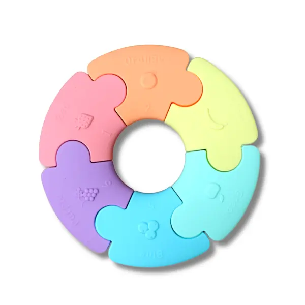 Jellystone Designs Pierwsze Puzzle sensoryczne pastelowe kółko, 1 sztuka