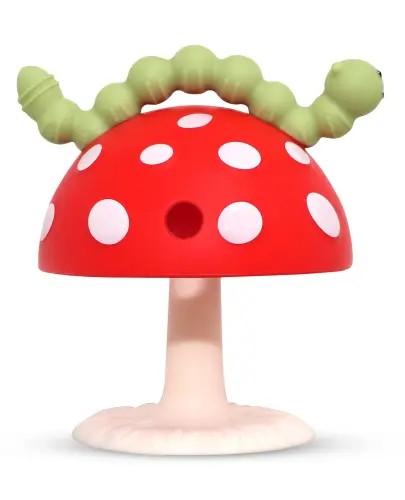  GRYZAK CHOMPY Z PRZYSSAWKĄ, CZERWONY GRZYBEK, RAZBABY