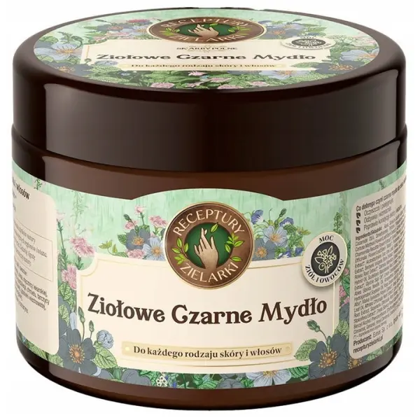 RECEPTURY ZIELARKI ZIOŁOWE CZARNE MYDŁO DO SKÓRY I WŁOSÓW 300 ML