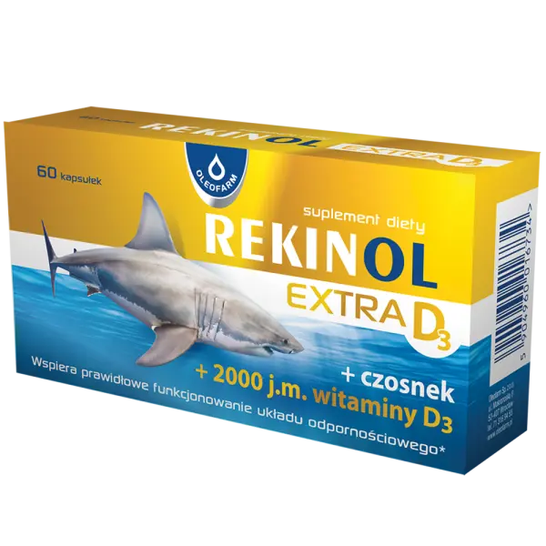 Oleofarm Rekinol Extra D3, 60 kapsułek