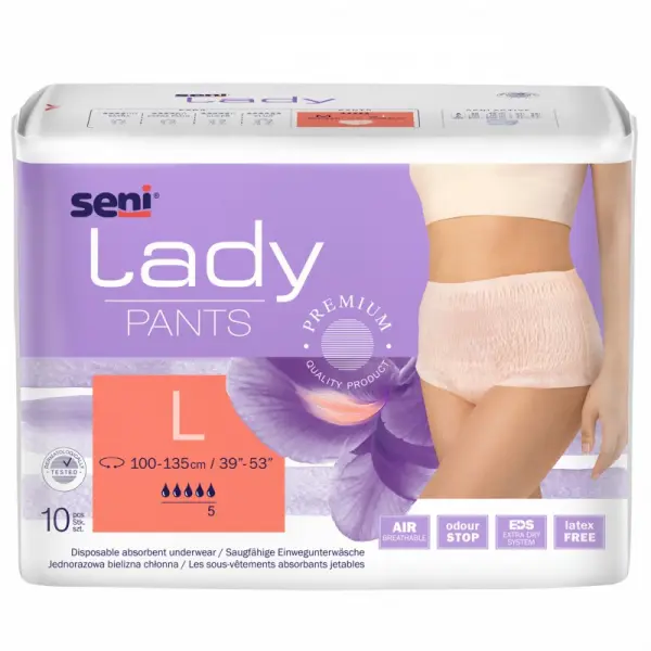 SANICARE LADY PANTS  MAJTKI CHŁONNE DLA KOBIET ROZMIAR L 10 SZT
