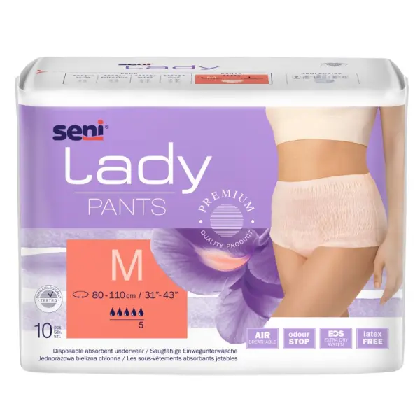 SANICARE LADY PANTS  MAJTKI CHŁONNE DLA KOBIET ROZMIAR M 10 SZT