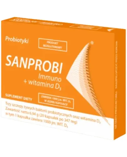 SANPROBI IMMUNO + WITAMINA D3 20 KAPSUŁEK