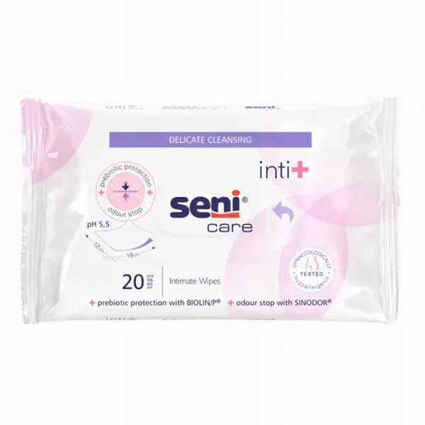 SENI CARE INTI+ CHUSTECZKI NAWILŻANE DO HIGIENY INTYMNEJ 20SZT