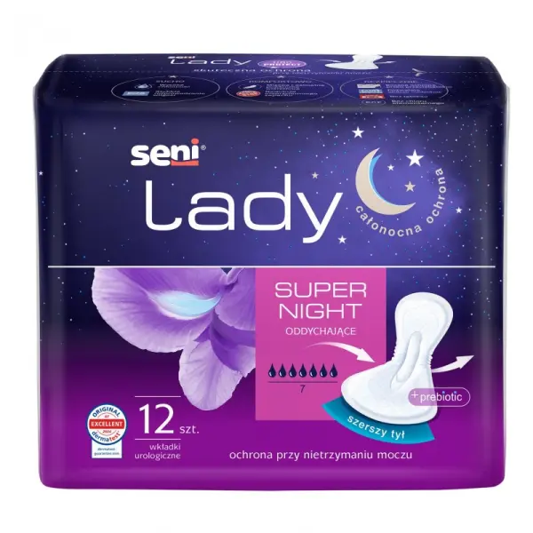 SENI CARE LADY SUPER NIGHT WKŁADKI UROLOGICZNE DLA KOBIET 12SZT