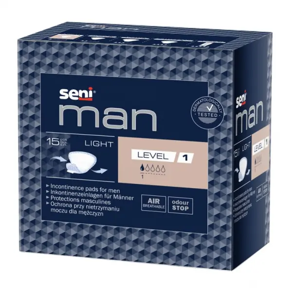 SENI CARE MAN LEVEL1 WKŁADKI UROLOGICZNE DLA MĘŻCZYZN 15SZT