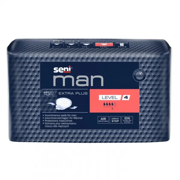 SENI CARE WKŁADKI UROLOGICZNE DLA MĘŻCZYZN SENI MAN EXTRA LEVEL 4 PLUS 15SZT