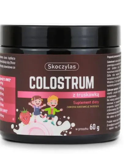 SKOCZYLAS COLOSTRUM Z TRUSKAWKĄ OD 3 ROKU ŻYCIA PROSZEK 60 G 