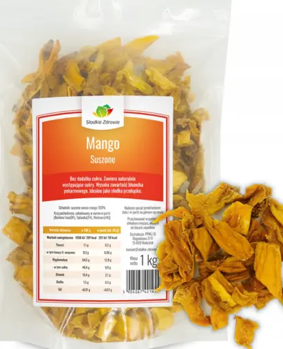 SŁODKIE ZDROWIE MANGO SUSZONE BEZ CUKRU 1 KG 