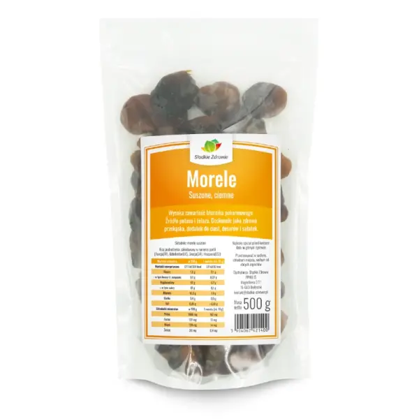SŁODKIE ZDROWIE MORELE SUSZONE CIEMNE NIESIARKOWANE 500G
