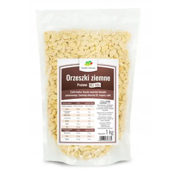 SŁODKIE ZDROWIE ORZESZKI ARACHIDOWE ZIEMNE NIESOLONE 1 KG 