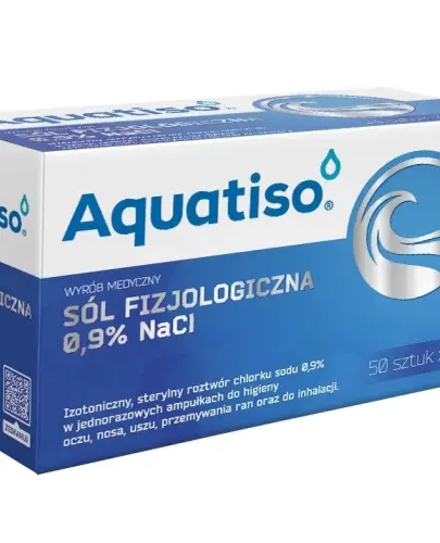 SÓL FIZJOLOGICZNA 0,9 % NACL 5 ML 50 AMPUŁEK AQUATISO