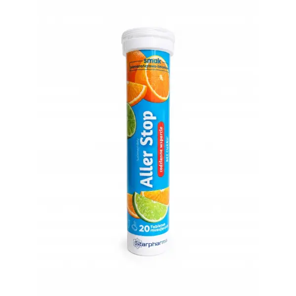 STARPHARMA ALLER STOP WSPARCIE PODCZAS ALERGII POMARAŃCZA-LIMONKA 20 TABL. MUSUJ