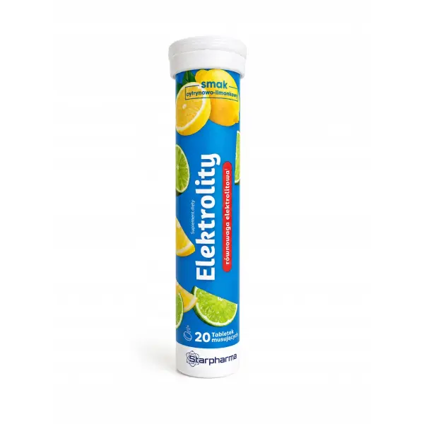 STARPHARMA ELEKTROLITY CYTRYNA LIMONKA 20 TABL. MUSUJĄCYCH