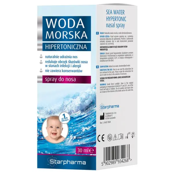 STARPHARMA WODA MORSKA HIPERTONICZNA SPRAY DO NOSA 30 ML