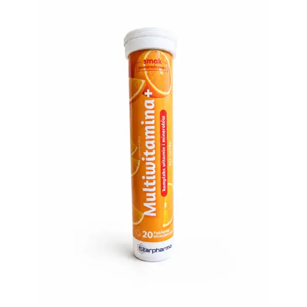 STARPHARMAMULTIWITAMINA+ KOMPLEKS WITAMIN I MINERAŁÓW POMARAŃCZA  20 TABL. MUSUJ