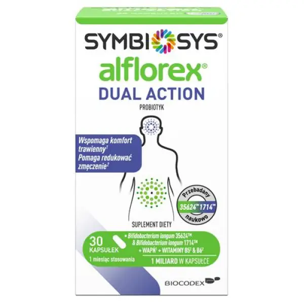 SYMBIOSYS ALFLOREX DUAL ACTION PROBIOTYK DLA DOROSŁYCH 30 KAPSUŁEK