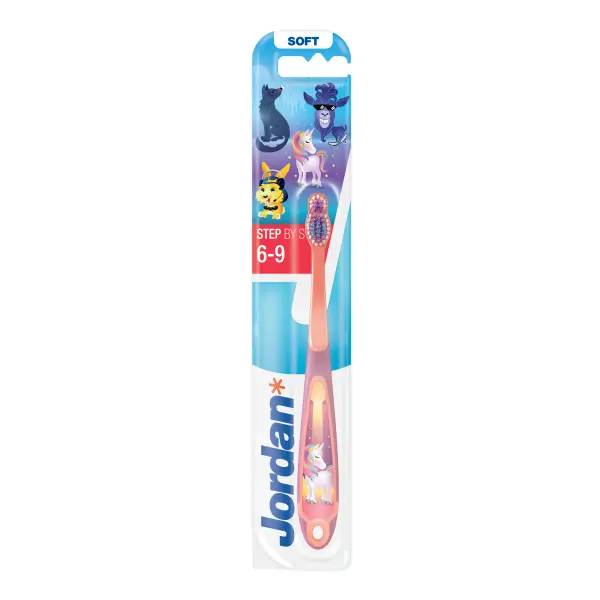 SZCZOTECZKA DO ZĘBÓW DLA DZIECI SOFT 6-9 LAT JORDAN PINK
