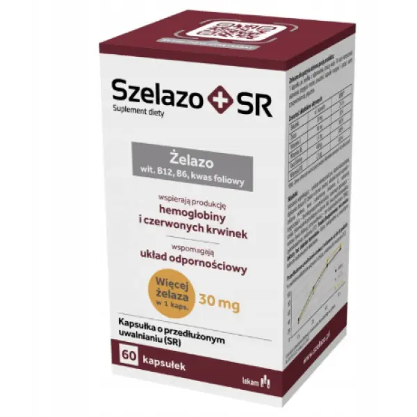 SZELAZO SR 30 MG O PRZEDŁUŻONYM UWALNIANIU 60 KAPSUŁEK