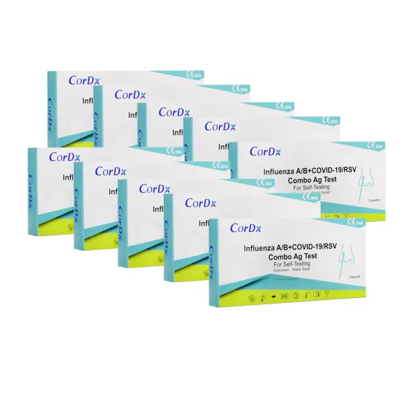 Szybki test antygenowy COVID 19 grypa A+B, RSV COMBO CORDX 10 szt.
