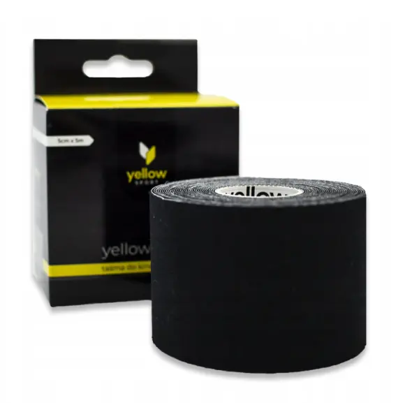 TAŚMA DO KINESIOTAPINGU 5 CM X 5 M CZARNA YELLOWSPORT
