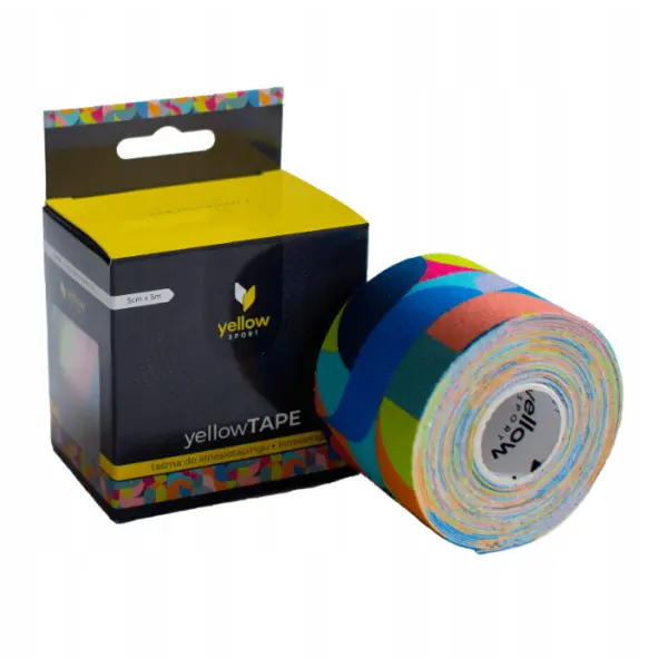 TAŚMA DO KINESIOTAPINGU 5 CM X 5 M KOLOROWA YELLOWSPORT