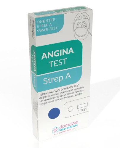 TEST NA ANGINĘ STREP A PACIORKOWCE Z GRUPY A  1 ZESTAW