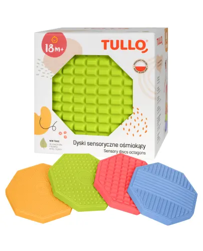 TULLO DYSKI SENSORYCZNE OŚMIOKĄTY RÓŻNE FAKTURY 4 SZT. 