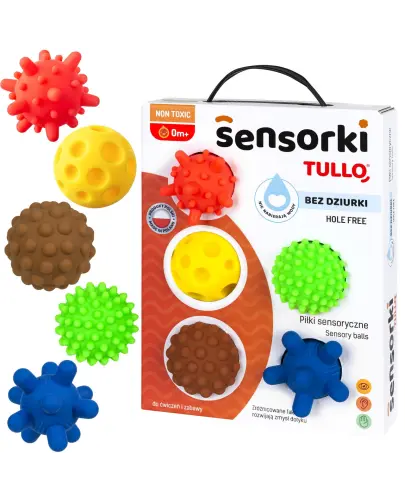 TULLO PIŁKI SENSORYCZNE BEZ DZIURKI 5 SZT.
