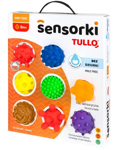 TULLO PIŁKI SENSORYCZNE BEZ DZIURKI 8 SZT. 